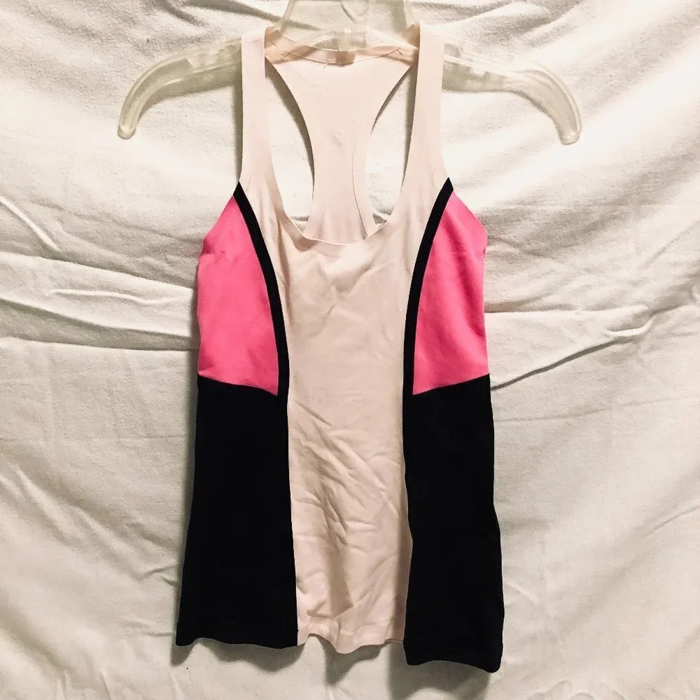 Lululemon Tank Top Size 2 Hot Pink Black  Racerback Yoga Top